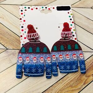 Christmas Womens Earrings Ugly Sweater Novelty